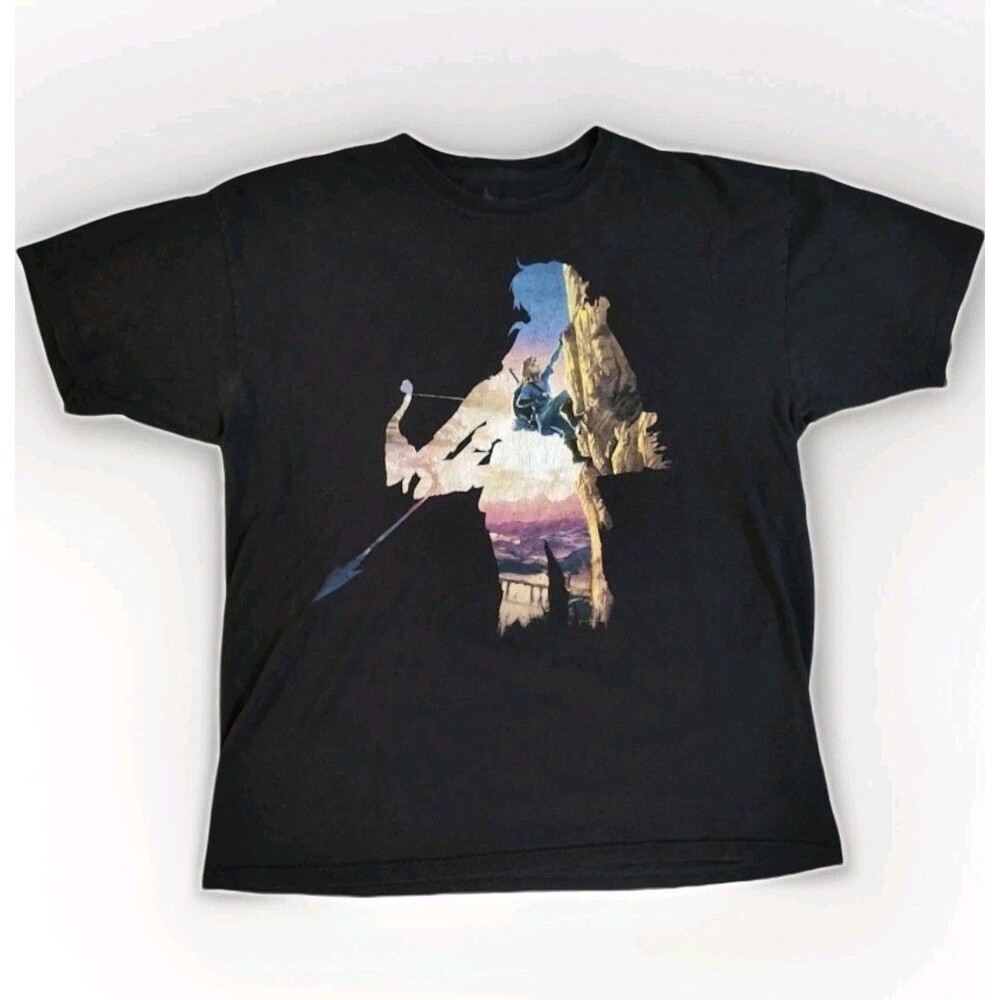 Legend of Zelda T-Shirt Black Adult Size XL Breath Of The Wild Nintendo Link